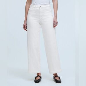 MADEWELL The Curvy Emmett Wide Leg Jean in Tile White Welt Pocket Edition 27